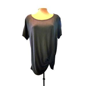 Sanctuary Black Stretch Knotted Front Cold Shoulder Tunic Size XL‎